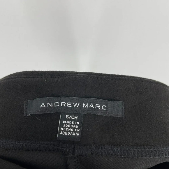 Andrew Marc Pants Womens Sz S Black Suede Mid Rise Slim Stretch Pull on Jeggings - Picture 4 of 6